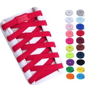 NWT Red Elastic No-Tie Shoelaces for Kids or adults